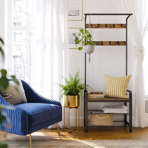 Mistana™ Odysseus 28.3'' Wide Hall Tree with Bench and Shoe Storage & Reviews Wayfair